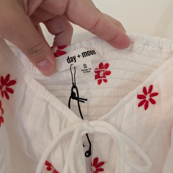 White and Red Floral Romper - Picture 3 of 5